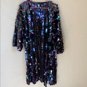 Dolls Kill Oil Slick Sequin Festival Kimono